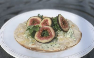Creamy Fig on Toasted Tortilla(dairy free-gluten free)